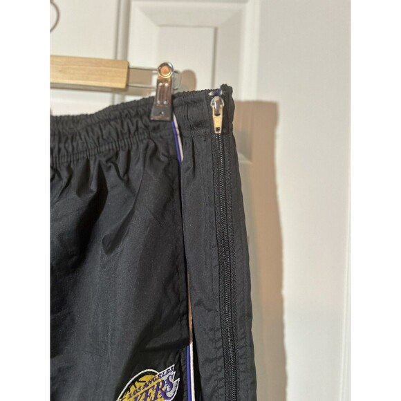 NBA Los Angeles Lakers Athletic Pants Mens Size 2XL Zip Sides Swishy Pants Black - Picture 3 of 9